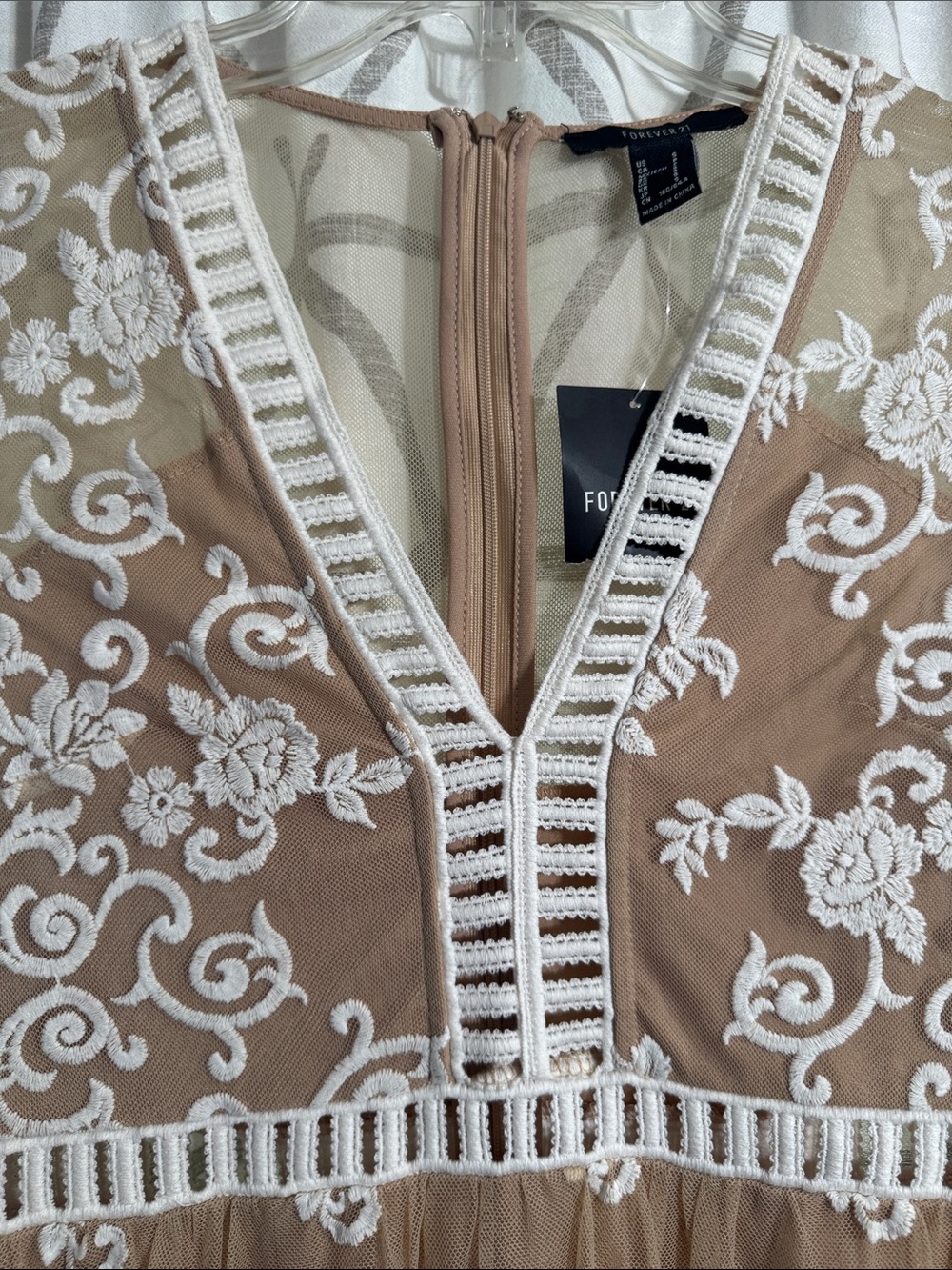 Forever 21 floral embroidered mesh maxi dress. - Picture 5 of 10